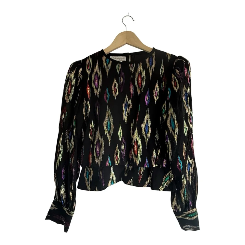 Vintage Glitter Blouse | Sparkly Party Top | Size Small Petite - Picture 2 of 11